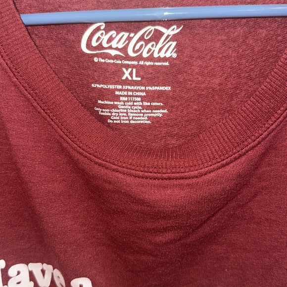 Coca cola Maroon Fleece Womens Crewneck - Picture 2 of 4